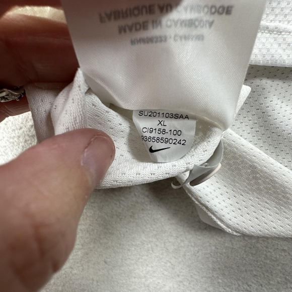 Nike Shirt Mens XL White Court Slam Tennis Polo Volt Swoosh CI9158 - Picture 7 of 10